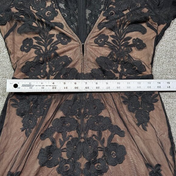 For Love & Lemons Temecula Mini Dress Lace Embroidered Black Dark Romantic Med - Picture 5 of 8